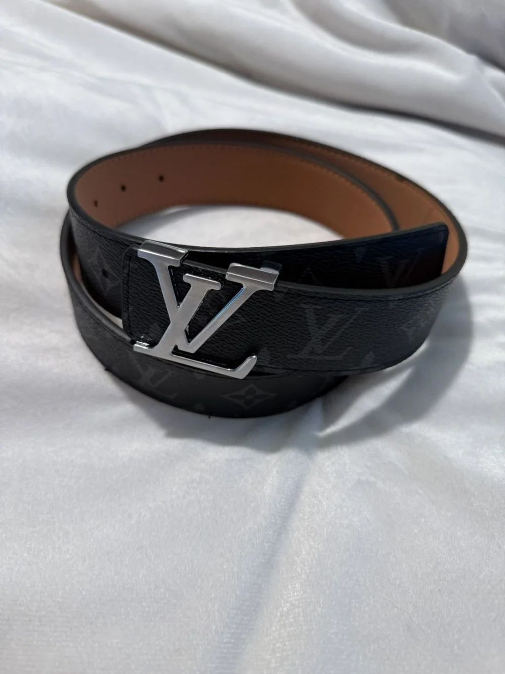 Louis Vuitton Belt with Silver LV Buckle